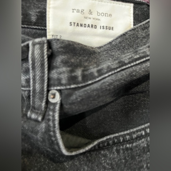 RAG & BONE Men’s Black Wyckoff Size 36 x 33 Fit 2 Slim Denim Cotton Jeans $245 - Picture 3 of 5